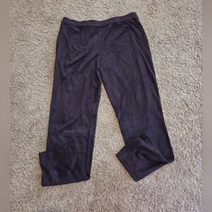 J Jill Faux Suede Ankle Length Slim Leg Pants wearever collection Purple M